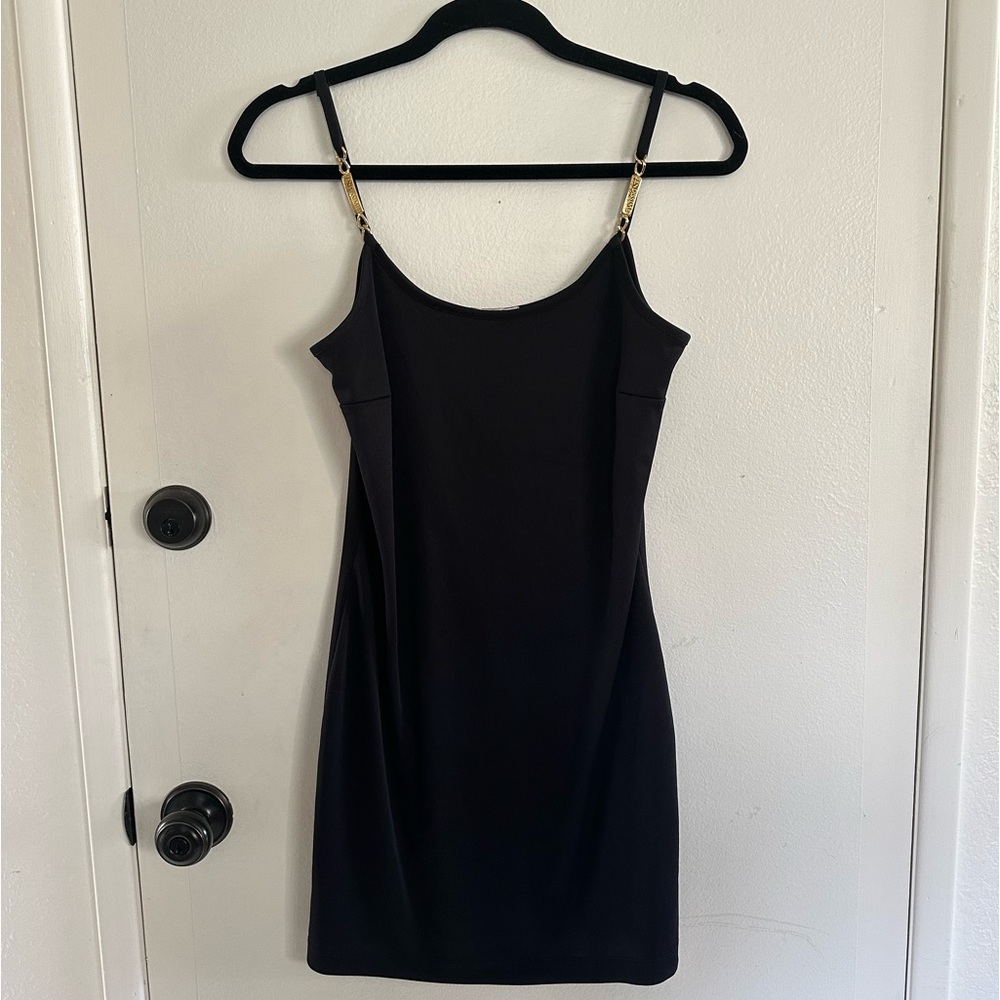 Fendissime by fendi black dress with gold chain